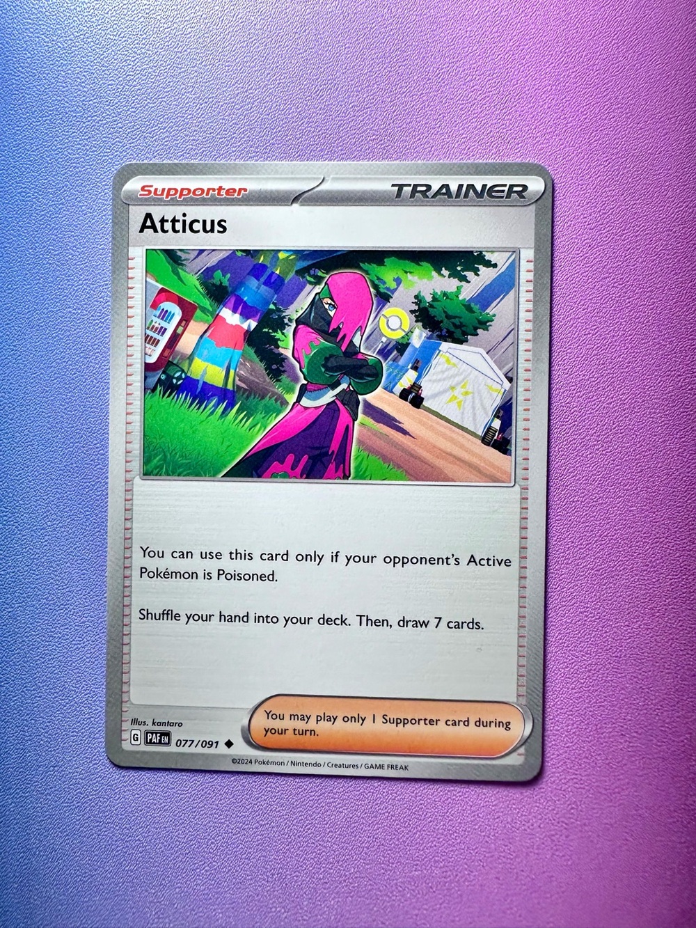 atticus - 077/091 (uncommon) — pokemon: paldean fates